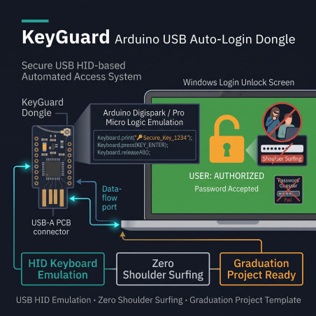 KeyGuard Arduino USB Auto-Login Dongle | HID Password Key